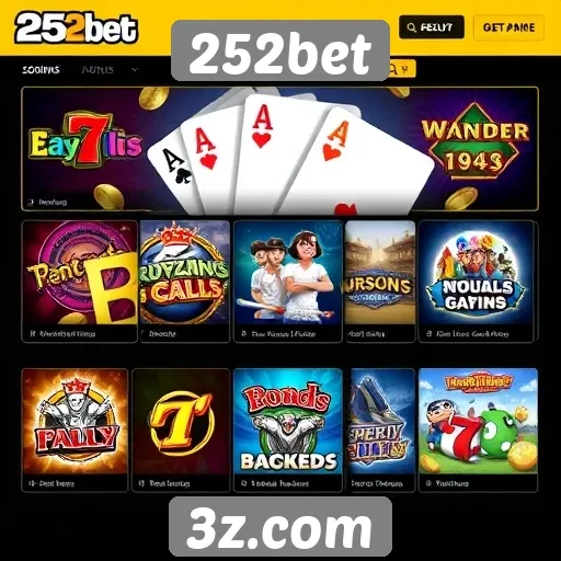 Diversidade de jogos disponíveis na 252bet